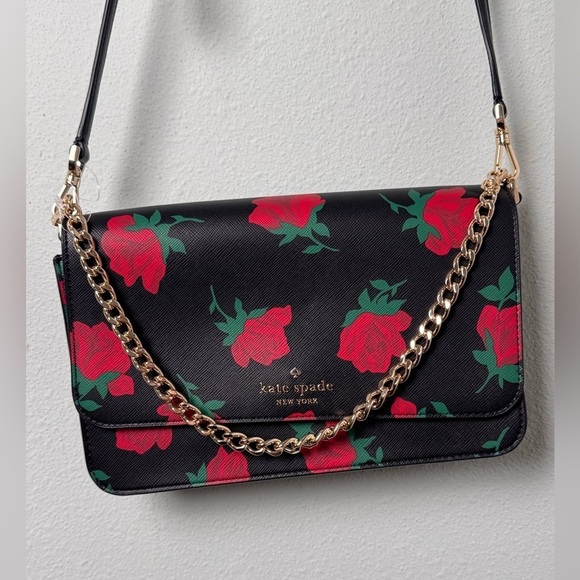 Kate Spade‎ New York Madison Rose Toss Printed Small Flap Crossbody - Picture 7 of 10